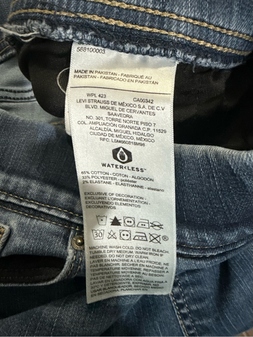 Levi Strauss Signature Pull-On Super Skinny Denim Blue Jeans Plus Size 22W - Picture 4 of 7